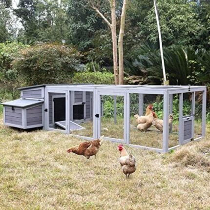 GUTINNEEN Chicken Coop 103" Large Chicken House with Run Outdoor Hen House with Nesting Box, 4-6 Chickens